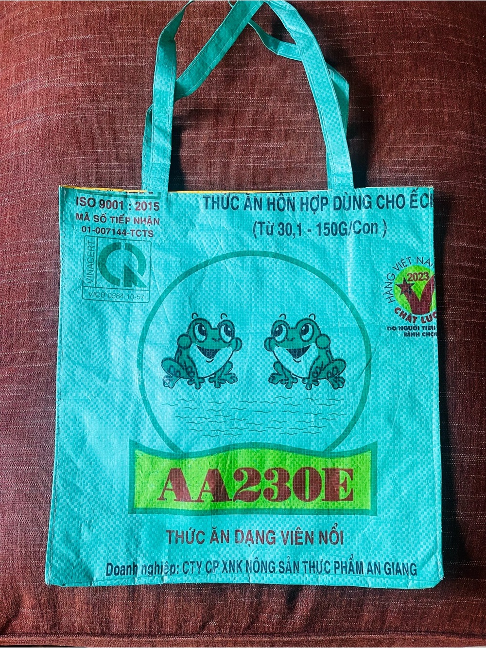 Recycled Cement Tote Bag made in Cambodia, Durable everyday tote.